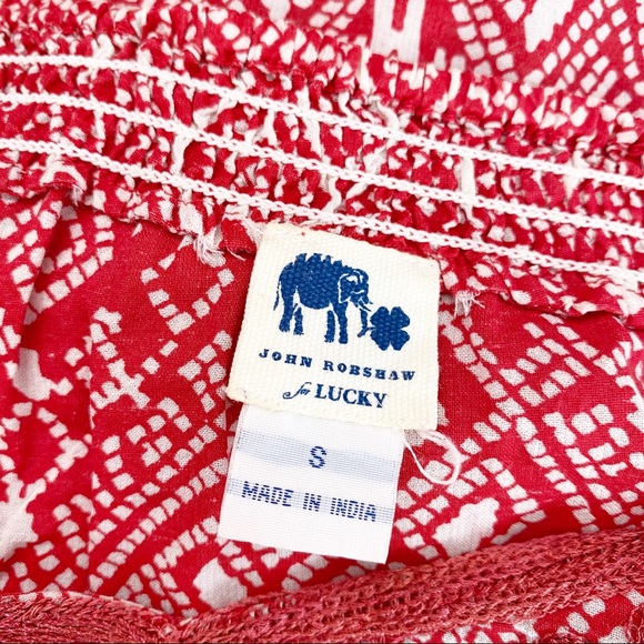 Lucky Brand Red Ikat Print Embroidered Tank Top - Picture 7 of 8